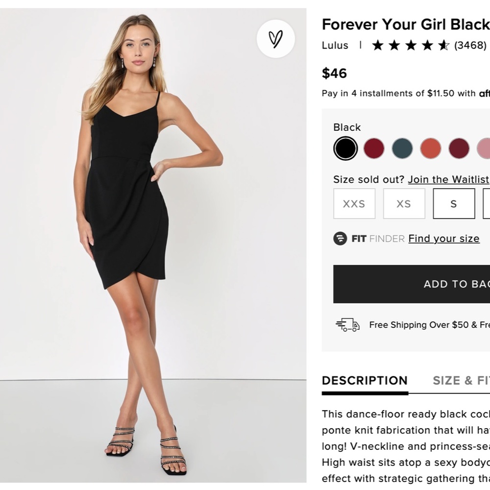 Lulus Forever Your Girl Black Bodycon Dress